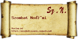 Szombat Noémi névjegykártya